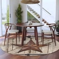 thumbnail image 3 of Texas Star Vintage Round Area Rug 6Ft Washable Circle Rugs for Bathroom Office, Brown Beige Wooden Retro Art Non-Slip Carpet Floor Mats Indoor Outdoor Carpet Runner Aesthetic Home Decor, 3 of 8