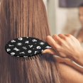 thumbnail image 3 of Black Halloween Cat Skull Pattern Hair Brush,Girls Detangling Hair Brush,Glide Through Tangles with Ease for Wet & Dry Hair,8.8"X2.8", 3 of 7