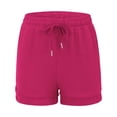 thumbnail image 3 of Kvture Women Shorts for Seniors Summer Casual High Waisted Drawstring Wide Leg Womens Short Shorts Hot Pink M, 3 of 4