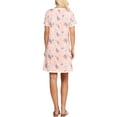 thumbnail image 2 of Doublju Women's V-Neck Short Sleeve Nightgown Sleepwear Pajama Dress (Plus Size Available), 2 of 2