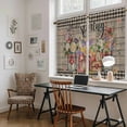 thumbnail image 5 of Spring Flowers Kitchen Curtains 45 Inch Length, Farmhouse Vintage Black Plaid Wood Grain Tiers Curtains for Bathroom Bedroom Cafe, Light Filtering Small Window Treatment Drapes 2 Panels 42"Wx45"L, 5 of 8