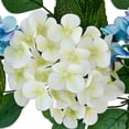thumbnail image 5 of 6FT Spring Summer Flower Garland for Mantle,Blue White Hydrangeas Floral Garland with Eucalyptus Leaves White Arch Flower Vine for Home Table Centrepiece Stairs Wedding Party Decorations,1PC, 5 of 6