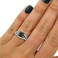 thumbnail image 3 of Dreamofdazzles Jewels 2.40 Ct Princess Cut Black Diamond Engagement Wedding Thanksgiving Christmas Bridal Ring Set 14K White Gold Plated 925 Sterling Silver For Women's -6.5, 3 of 3