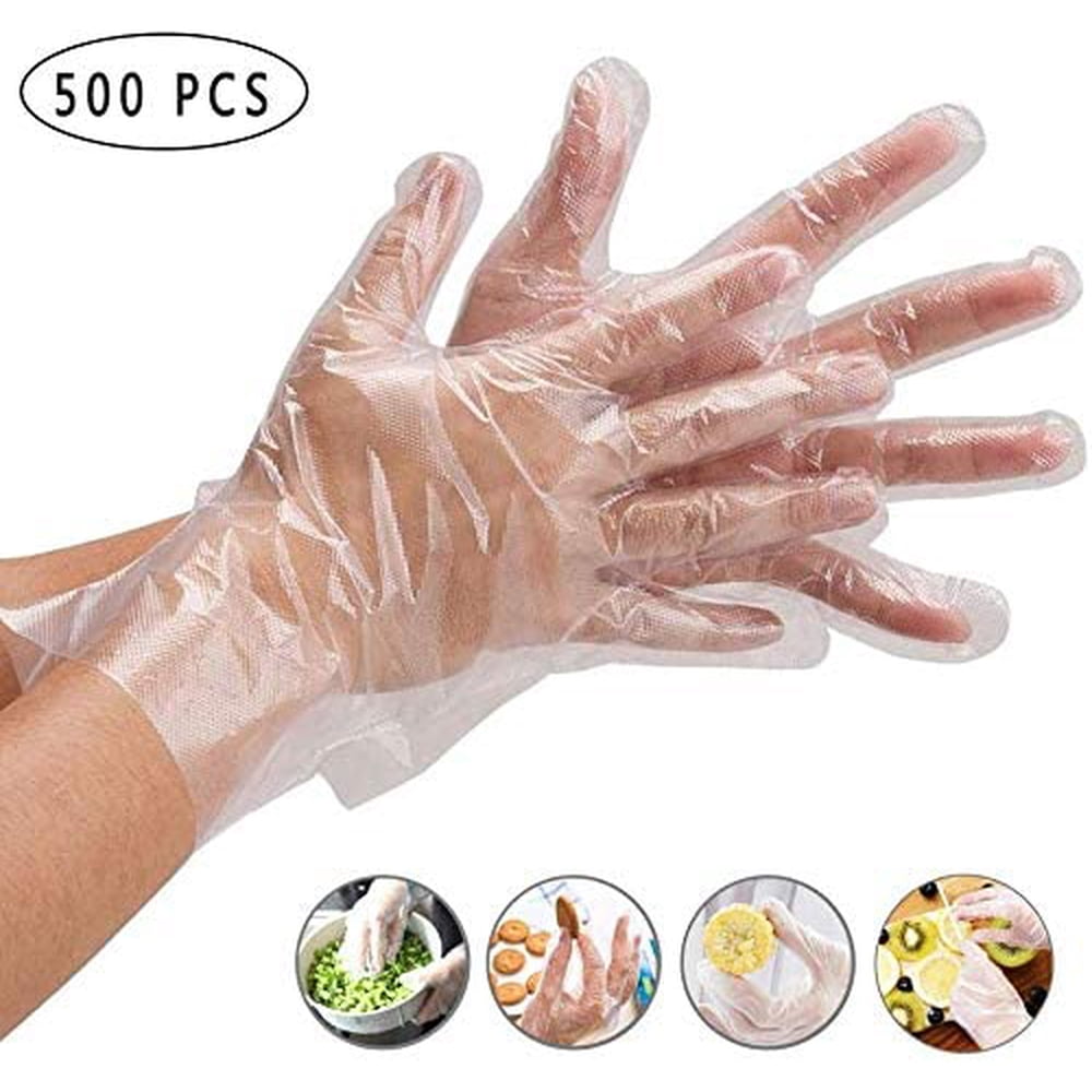 500Pcs Disposable Plastic Gloves Disposable Polyethylene Work Gloves