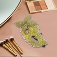 thumbnail image 4 of Unique Bargains 1 Pce Masque Demi-Visage Papillon 3D pour Fête Masquée Jaune, 4 of 5