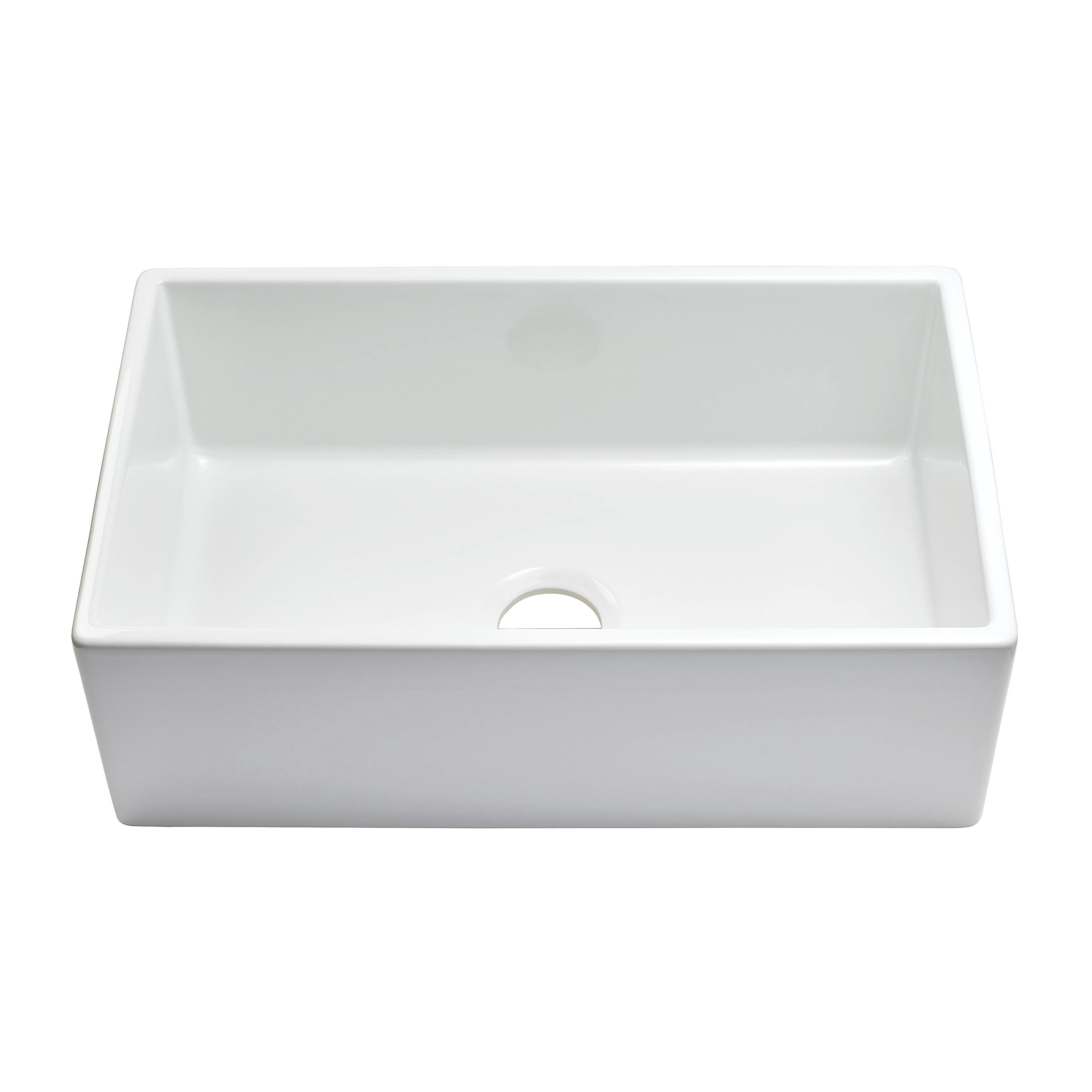 Empire Industries Sutton Place Farmhouse Fireclay 33" Single Bowl Kitchen Sink with Grid and Strainer in White
