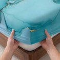 thumbnail image 3 of Twin XL Size Fitted Sheet Set - Teal Blue Marble 2 Piece Bedding Sets 16" Deep Pocket Fitted Sheet with 1 Pillowcases, Modern Abstract Art Marble Crack Brushed Microfiber Hotel Luxury Bed Sheets, 3 of 9