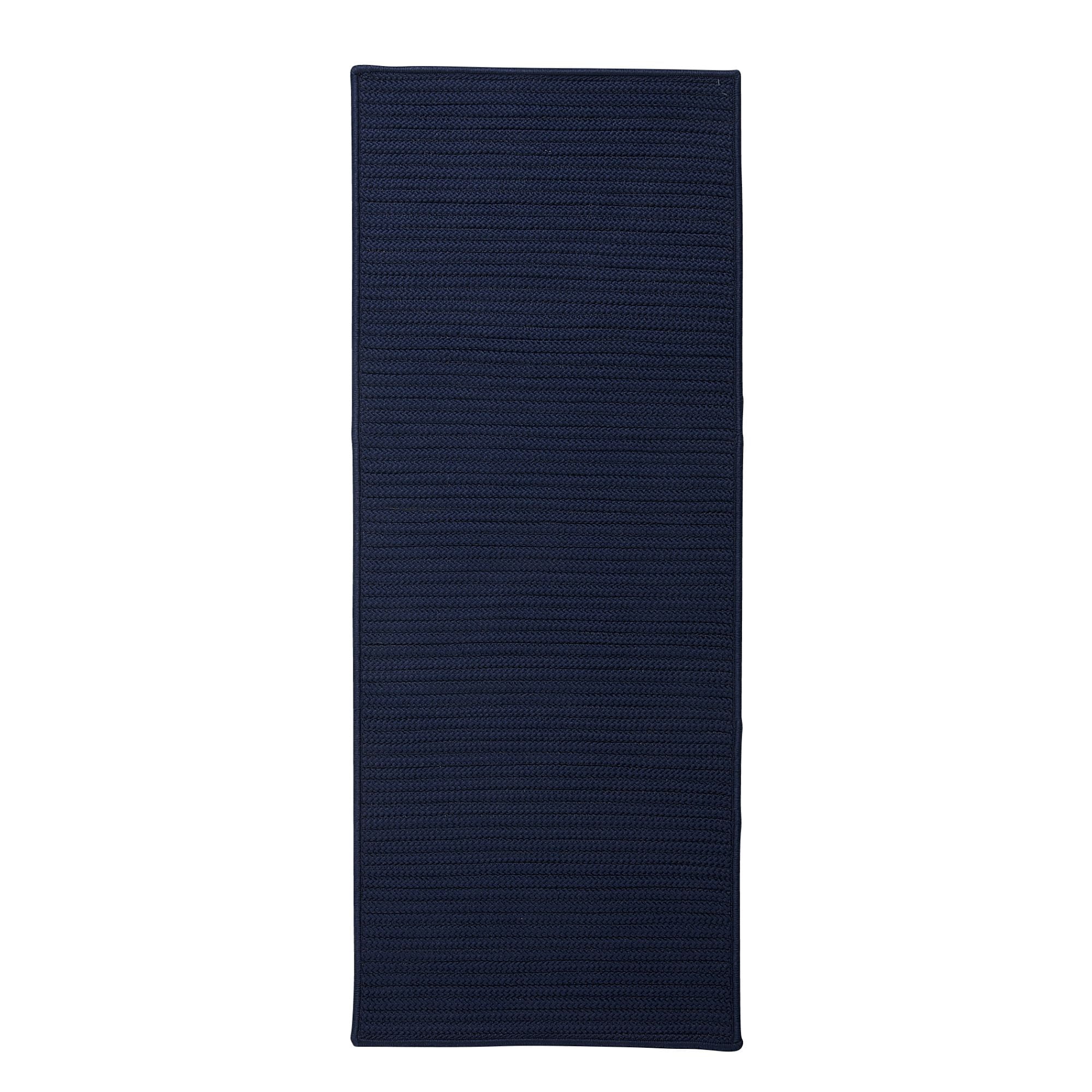 2' x 12' Navy Blue Handcrafted Reversible Outdoor Area Throw Rug Runner