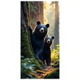 thumbnail image 1 of Forest Scene Banner with Two Bears and Giant Tree Party Decoration Background Backdrop Photography Props for Events Nature Themed Parties Wilderness Celebrations, 1 of 4