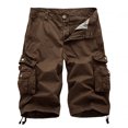 thumbnail image 5 of Mono de verano para hombre, 100 % holgado, estilo safari, informal, de gran tamaño, con múltiples bolsillos, pantalones cortos de cinco puntos, 5 of 5