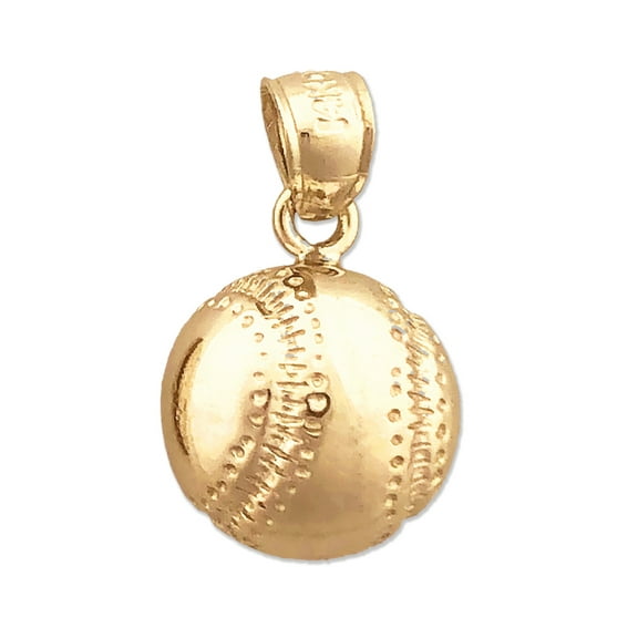 14K Gold Baseball Charm