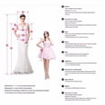 thumbnail image 4 of Vestidos de dama de honor largos de color rosa, vestido de fiesta de graduación con tirantes finos y escote en V transparente, vestido de invitados de boda sin espalda con abertura 2025, 4 of 5