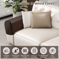 thumbnail image 3 of Jokapy PU Leather Armrest Covers Stretch Arm Covers Slipcovers for Recliner Sofa, Set of 2, Coffee, 3 of 11
