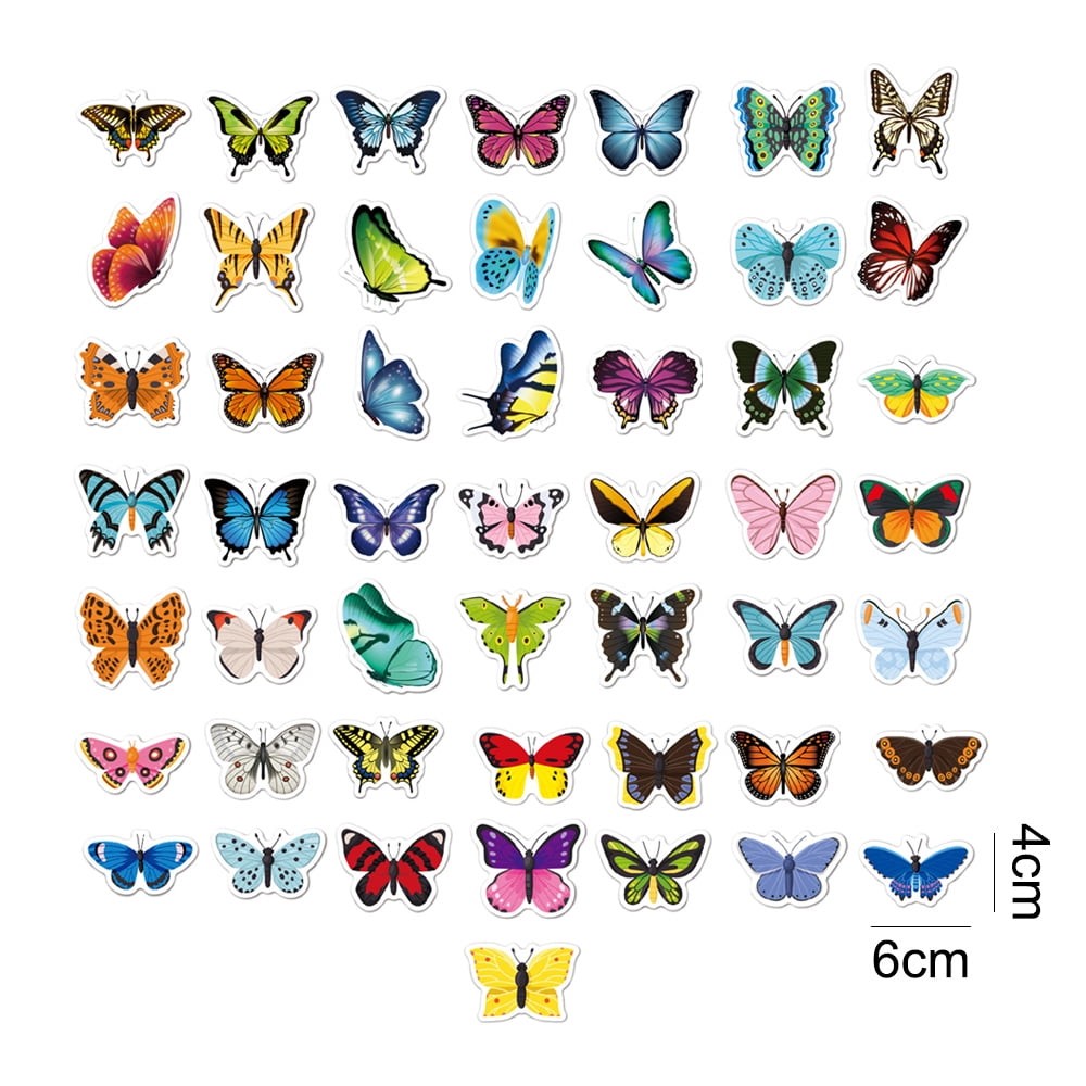 Mini Colorful Butterfly Sticker, Epoxy