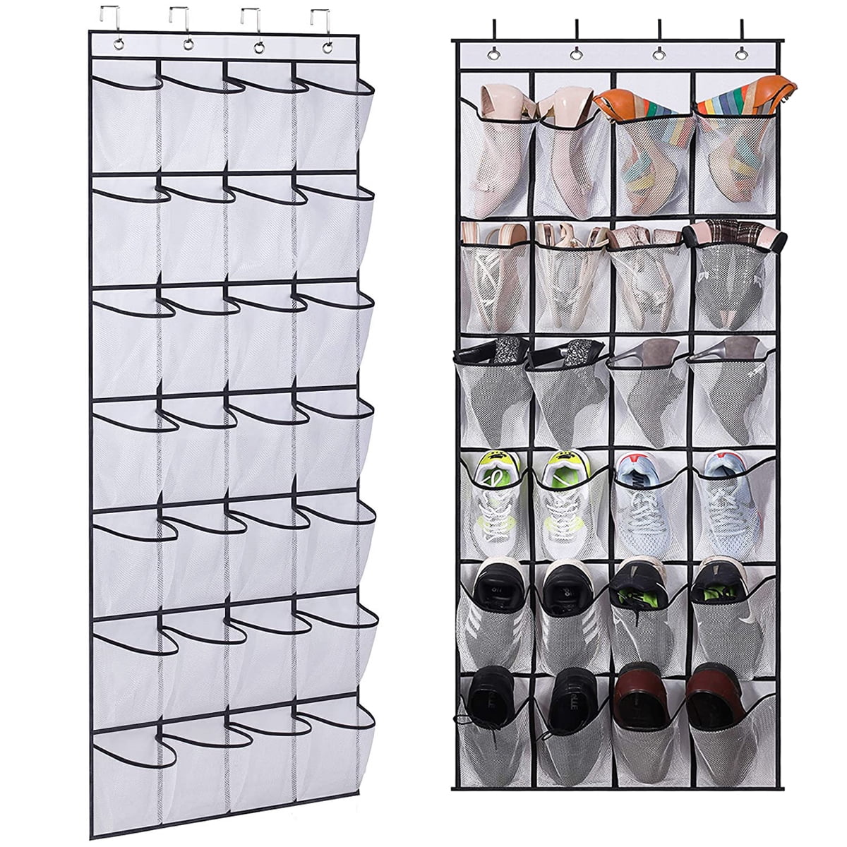 Door Organizer Shoe Storage Rack Over Hanging Hanger 24 Pockets Bag Space Saver 