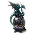 thumbnail image 3 of Ain’t It Nice Dragon Statue On Light Up LED Orb Cycling Through Many Vibrant Colors Collectible Dragon Figurine Fantasy Décor, Turquoise 4(L) X 4(W) X 8(H) inches (Batteries Included), 3 of 6