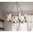 thumbnail image 4 of Cal Lighting 60W X 6 Argyle Metal Chandelier With Moss Rods And Glass Shades, 4 of 6