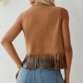 thumbnail image 4 of Casual Women's Sleeveless Fringe Jacket Lightweight Open Front Boho Style Fashionable Layering for Everyday and Use, 4 of 4