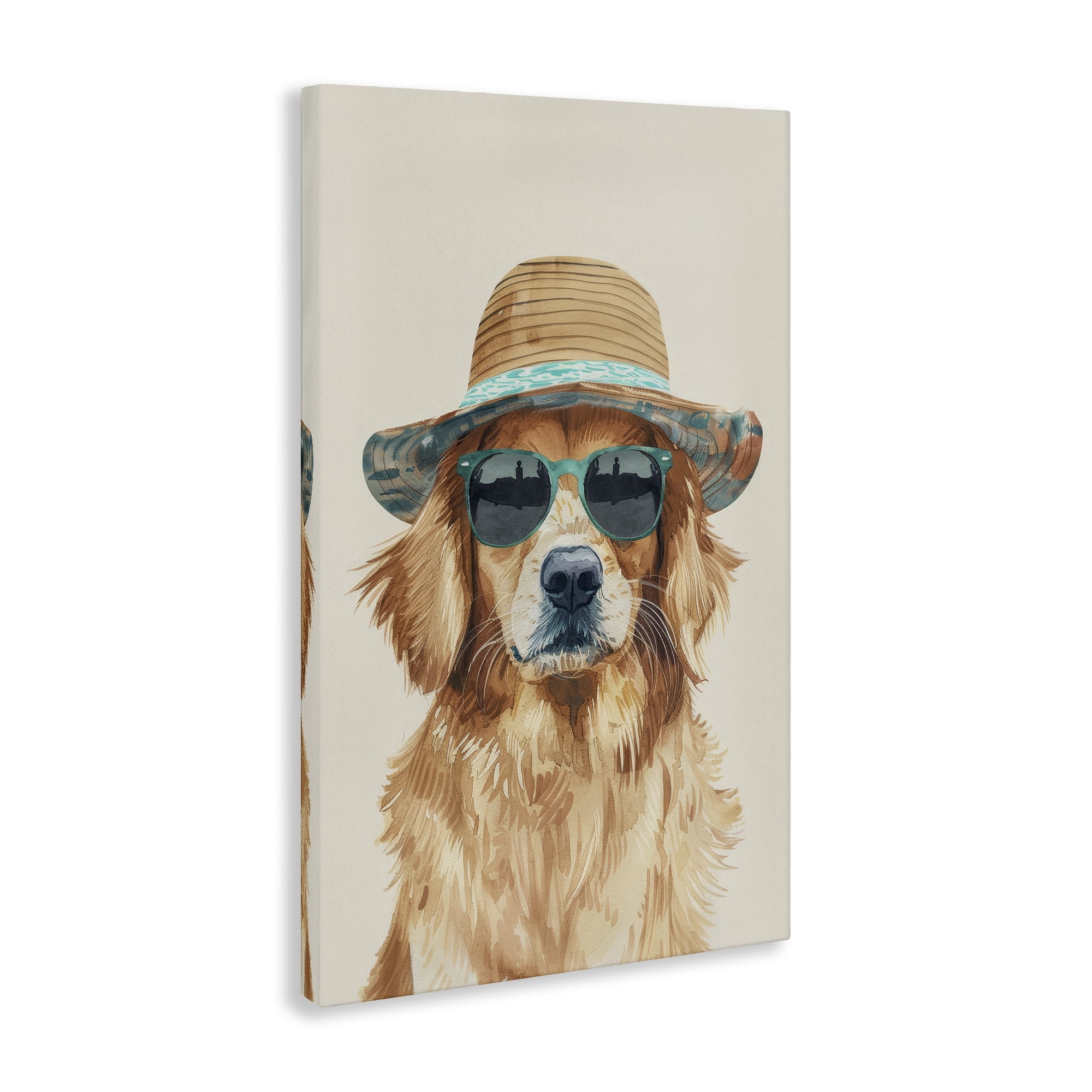 Stupell Industries Hipster Labrador Dog Animals & Insects Painting Gallery Wrapped Canvas Art Print Wall Art, 24 x 36