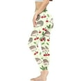 thumbnail image 3 of DISNIMO Hedgehog Cherry Printed High Waisted Leggings for Women, Casual Yoga Pants Leggings Tummy Control Soft Workout Leggings for Running Cycling, White, XS, 3 of 6