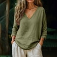 thumbnail image 2 of GZWYHT Cotton Gauze Tops For Women，Knit Tops for Women Summer Shirts for Women Tee Shirts Womens Yoga Shirts for Women V Neck T Shirts for Women Blazers for Women, 2 of 6