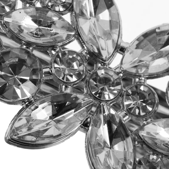 OULII Side Hair Clips For Women Silver Rhinestone Duckbill Accessories For Casual Outings 1Pack