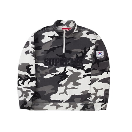 Supreme Men's Seoul Shop Flag Half Zip Pullover Snow Camo, from StockX