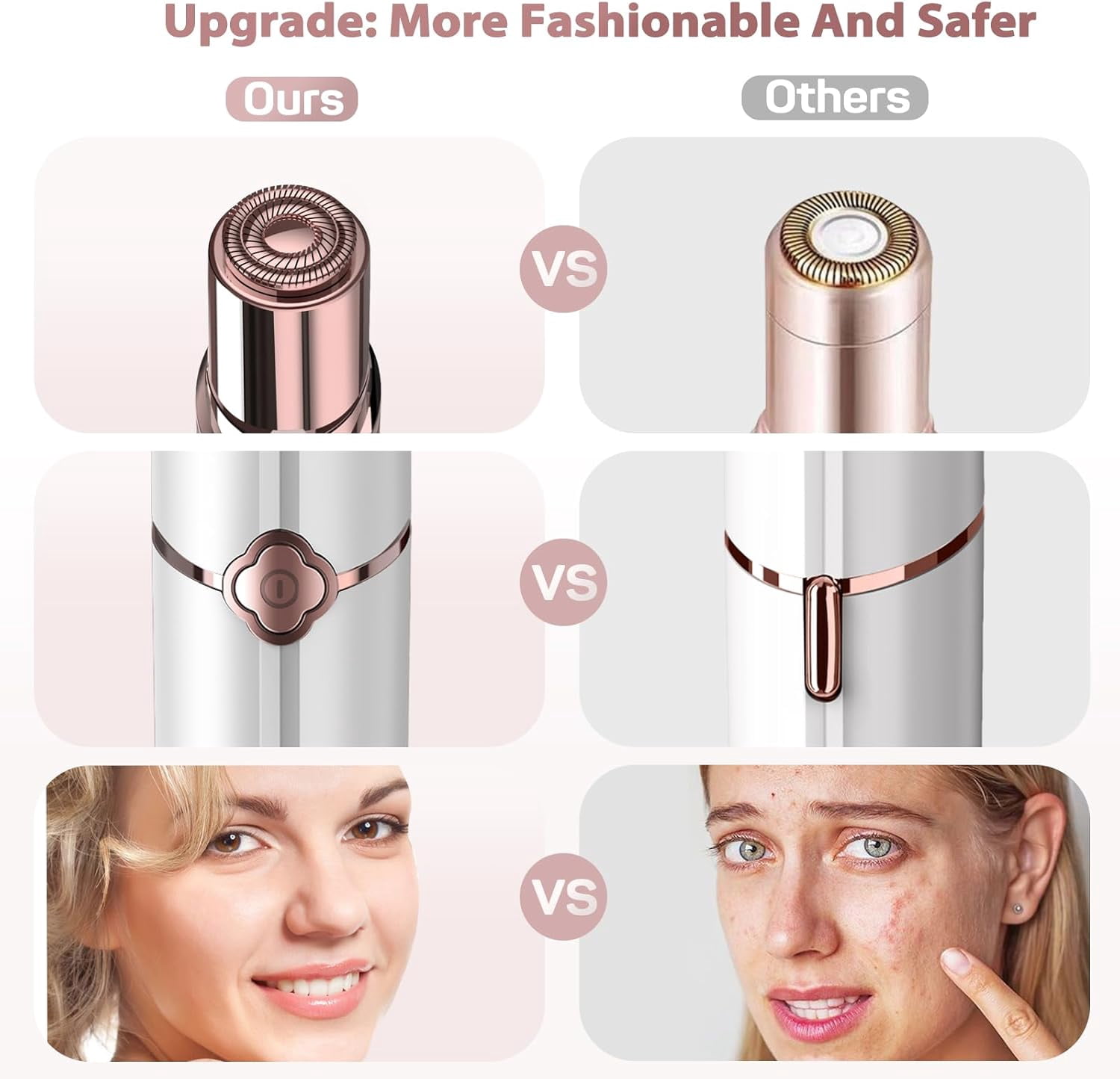 Facial Hair Remover for Women's Face Chin Lip Mustache Neck Armpit Peach Fuzz, SEIHAI Electric Painless Hair Removal Device