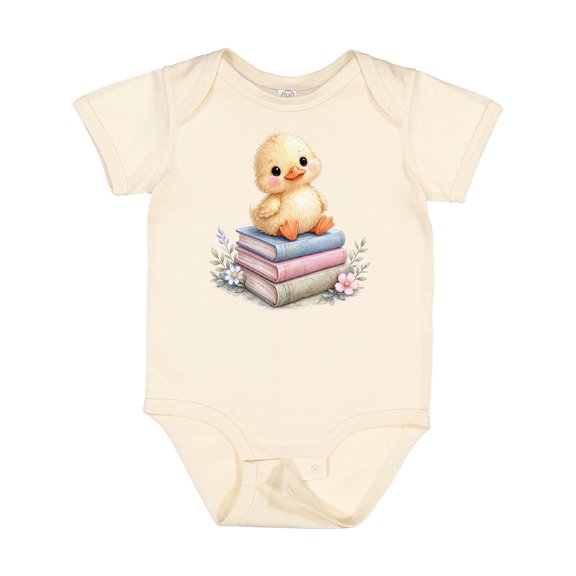 Inktastic Duckling on Books Boys or Girls Baby Bodysuit