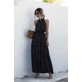 thumbnail image 2 of Mengpipi Summer Floral Dresses for Women Sleeveless Maxi Dress Loose Sundress with Belt, Black-XL(US 12), 2 of 6