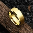 thumbnail image 3 of King Will 8mm Basic Wedding Band For Men Gold Tungsten Ring with Brushed Matte Surface Beveled Polish Edge Comfort Fit Size 7, 3 of 6