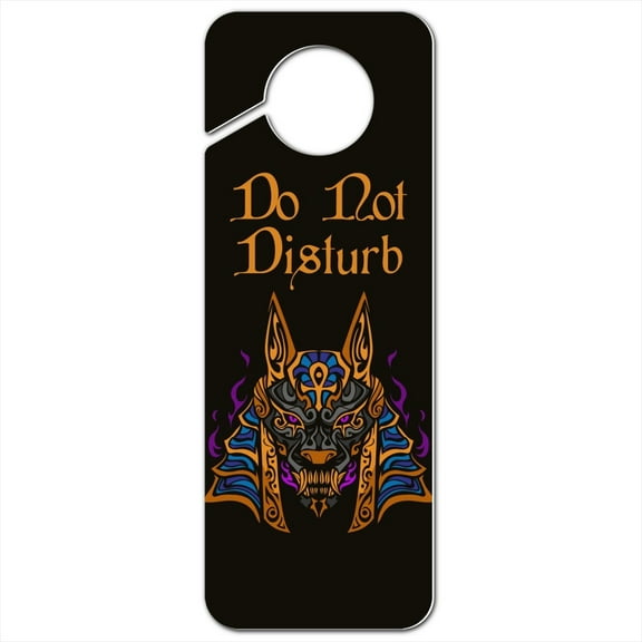 Anubis Egyptian Jackal God of Death Plastic Door Knob Hanger Sign