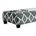 thumbnail image 2 of Benjara Rectangular Shape Burlap Upholstered Ottoman with Diamond Pattern, Gray, 2 of 3