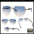 thumbnail image 2 of Mens Luxury Mobster Beveled Edge Lens Metal Rim Fashion Sunglasses Gold - Blue Pink, 2 of 7