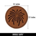 thumbnail image 2 of Firework Fourth of July 2.5" Faux Leather Round Engraved Iron-On Patch - Brown, 2 of 6