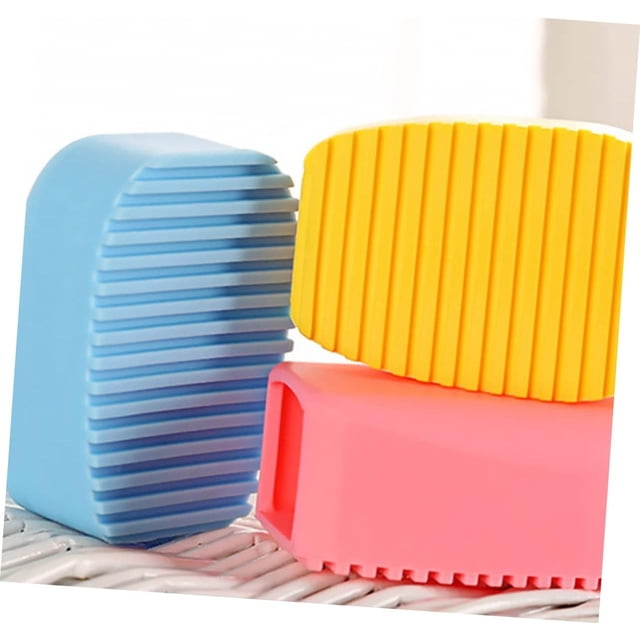 Tabla de lavar de silicona de Color caramelo, azul y rosa, Mini tabla de lavar portátil creativa, 3 uds.