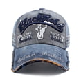 thumbnail image 2 of Gorra de béisbol unisex de mezclilla de algodón lavado vintage, 2 of 3