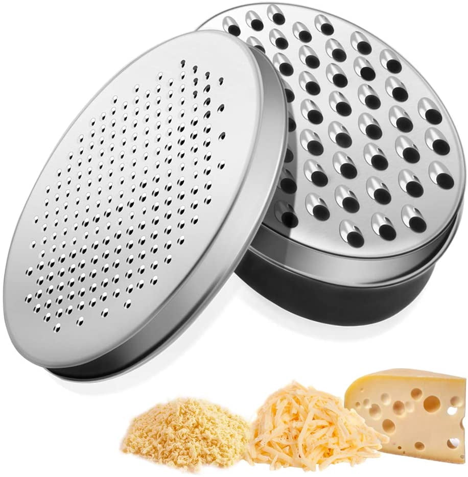 Râpe à Fromage YC Kitchen - 4 Côtés - Manche Bois - Acier Inox - 22x12x10 Cm