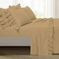 thumbnail image 3 of 4 Piece Corner Ruffle Sheet Set, 3" Inch Corner Ruffle On Flat Sheet, 10 Inch Deep Pocket, 100% Egyptian Cotton, 800 TC, Cal King Size, Solid Taupe, 3 of 6