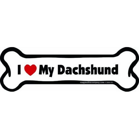 Imagine This Bone Car Magnet, I Love My Dachshund, 2-Inch by 7-Inch