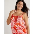 thumbnail image 4 of Sofia Intimates Women's Satin Cami Tank Set, 2-Piece, Sizes XS-3X, 4 of 6