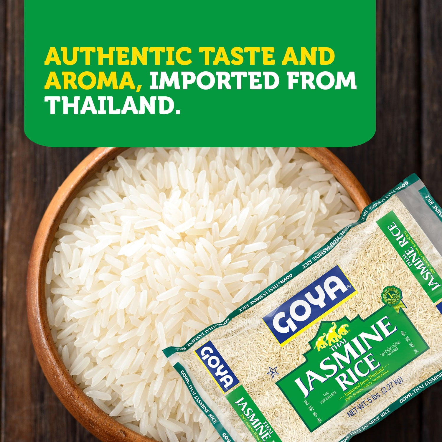 GOYA Thai Jasmine Rice, 10 lb Bag, Fat-Free, Low Sodium, Gluten Free