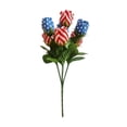 thumbnail image 3 of Yhmxh Patriotic Artificial Flowers 13.7" Red White and Blue 4th of July Flower Stars & Stripes Roses Bulk Memorial Cemetery Flowers for Veteran Independence Day Table Centerpiece Home Decor 1 Pcs, 3 of 7