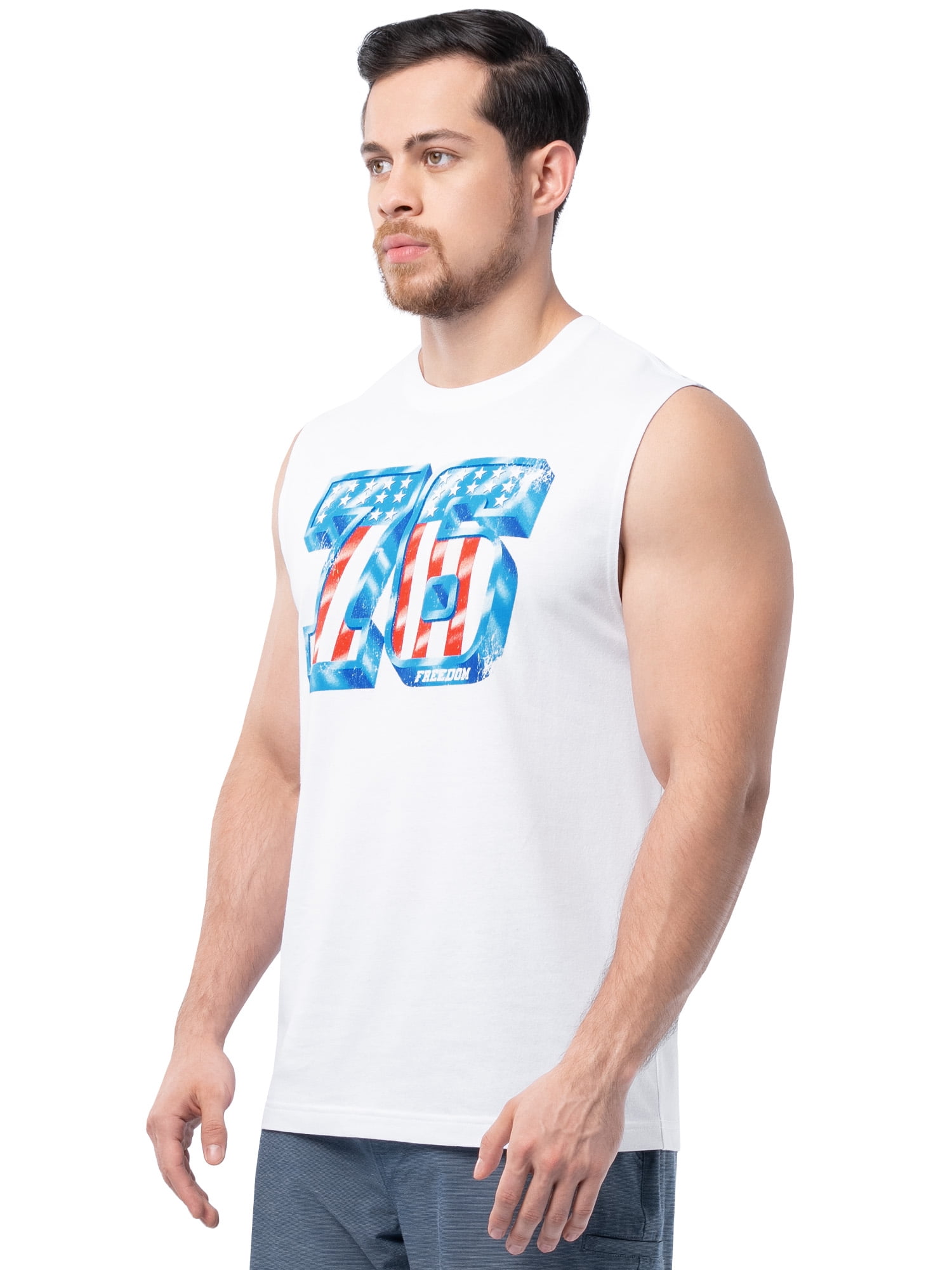 Way to Celebrate Men's 4th of July Americana Graphic Muscle Shirt Tank Top, Sizes XS-5XL