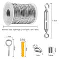 thumbnail image 2 of Turnbuckle Tensioner, Aluminum Sleeve, And Plastic Anchors Included, Waterproof Rust Resistant For Deck Cable Railing, Picture Display, 30M Length Vinyl Coated Wire Rope,, 2 of 5