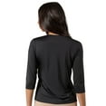 thumbnail image 6 of MeMoi Women's Bonded 3/4-Sleeve Tag-Free Layering Top - Womens - Female (L, Black), 6 of 6