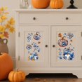 thumbnail image 5 of 3Pcs/set Autumn Pumpkin Rub on Transfers for Furniture and Craft 6x12 Inch Cyan Blue Flower Furniture Decal Transfer Sticker Rub on Decal with 1pc Scraper for Scrapbook Window Home Decoration PVC, 5 of 9