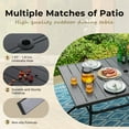 thumbnail image 5 of 6-Seat Black Metal Outdoor Patio Dining Table with 1.57"/1.9" Umbrella Hole, 5 of 8