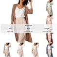 thumbnail image 4 of Gealkoca Solid Color Open Front Maxi Long Cardigan Sweater for Women Lightweight Long Sleeve Cardigan Oversized Long Coat Trendy, 4 of 8