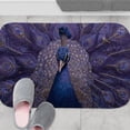 thumbnail image 2 of 1pc Peacock Absorbent Non-Slip Bathroom Thickened Flannel Rug Decor,Soft,Quick Drying,Suitable For Indoor/outdoor Use,Bathrooms,Bedrooms,Kitchens,Terrace,Laundry Rooms,16"x24", 2 of 9